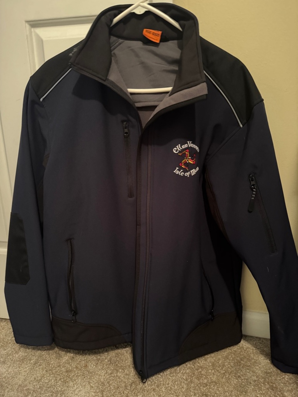 Men's Navy Lightweight Softshell Jacket with Isle of Man Embroidered Logo